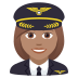 👩🏽‍✈️ woman pilot: medium skin tone display on JoyPixels